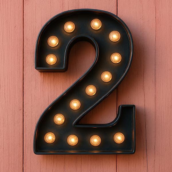 Illuminated number two