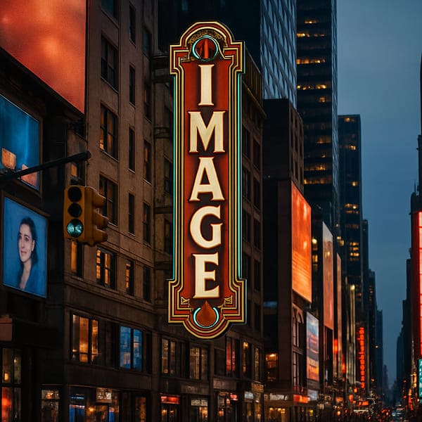 Image sign in a city
